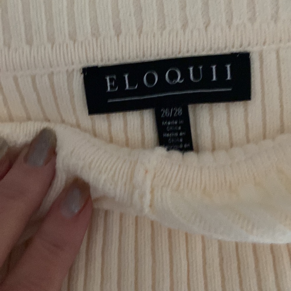 Eloquii Cream Ribbed Sweater - Picture 5 of 8